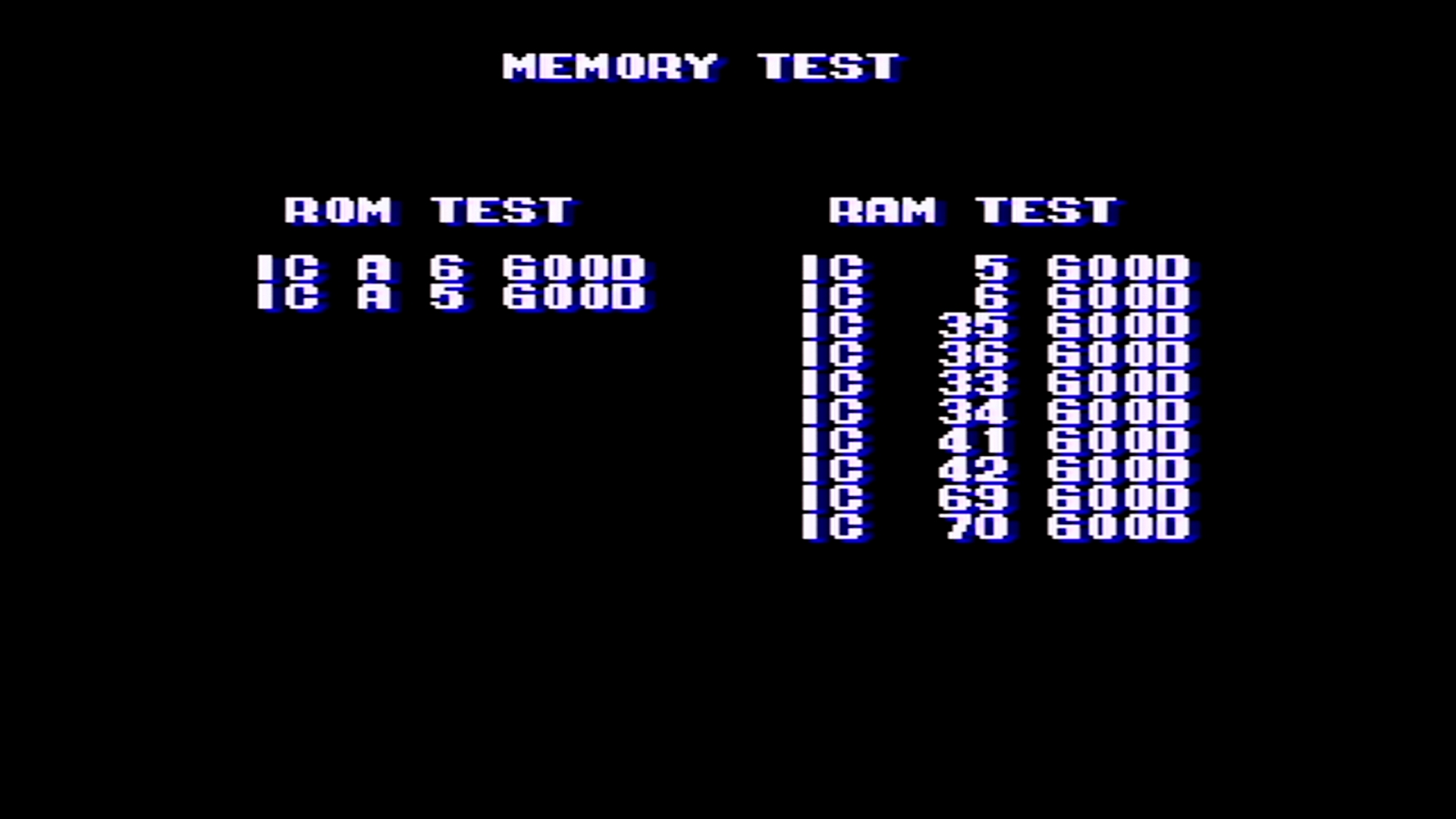 memory test screen